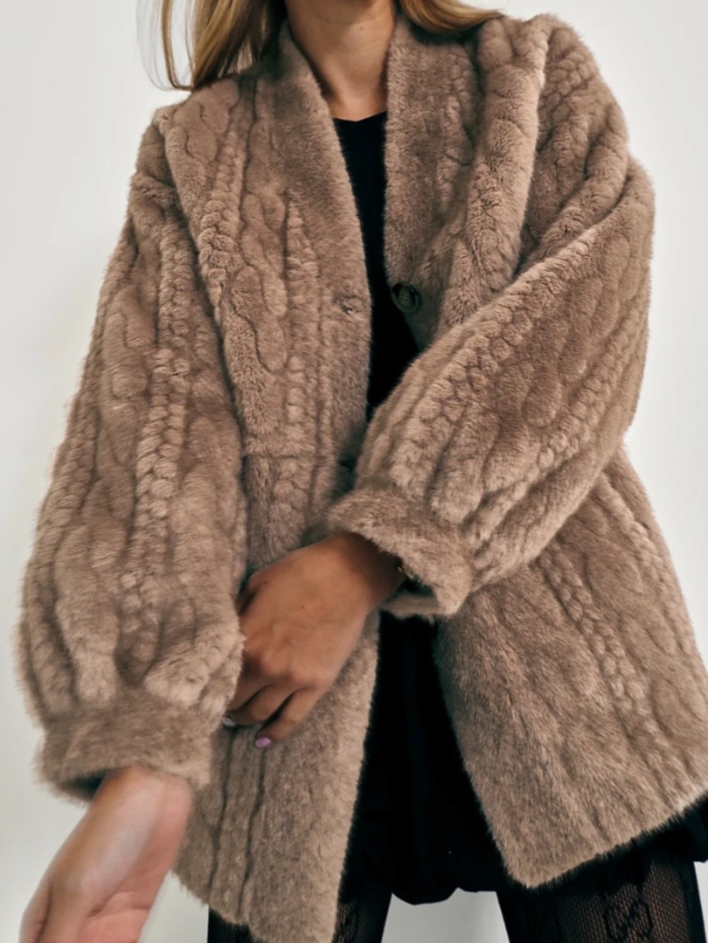 Vita Grace Vail Fur Cardigan Coat  NWOT